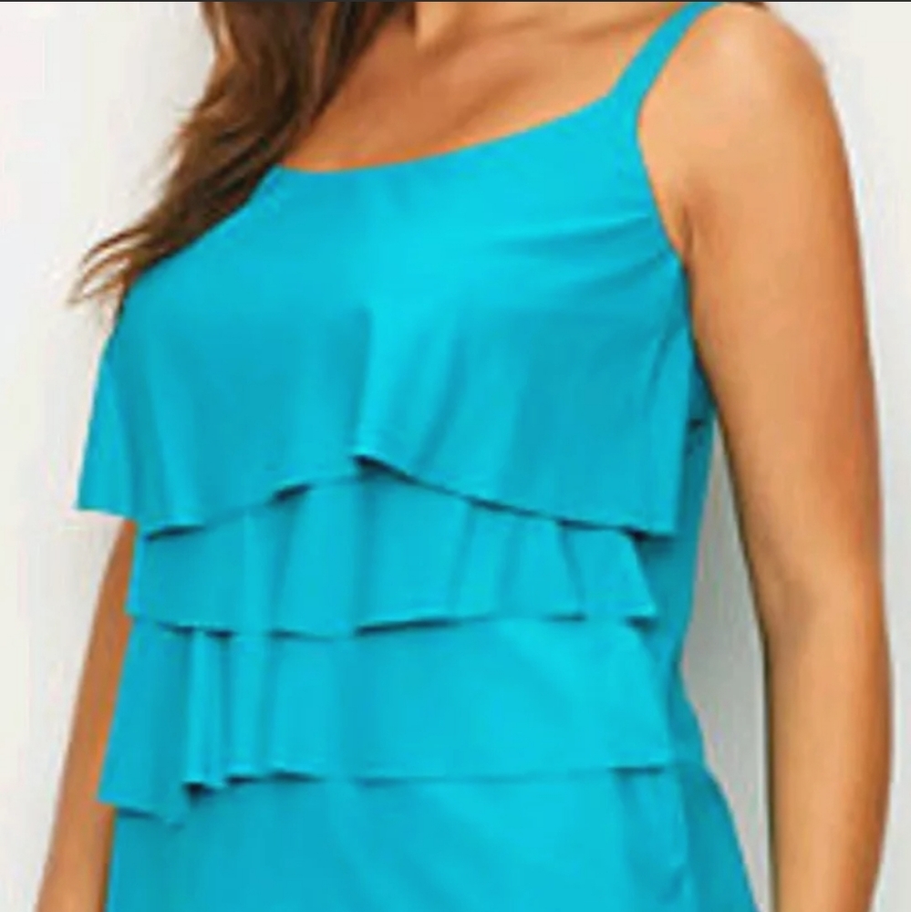 Coco Reef 18W  Bra size 40 DD Cup  swimsuit top tankini teal NWT